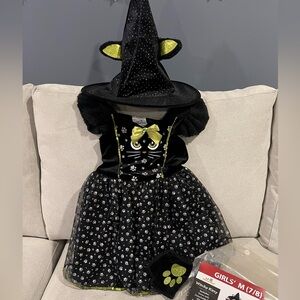 Cat-Witch / Witchy Kitty Girls Costume Size 7/8 M - Black & Green